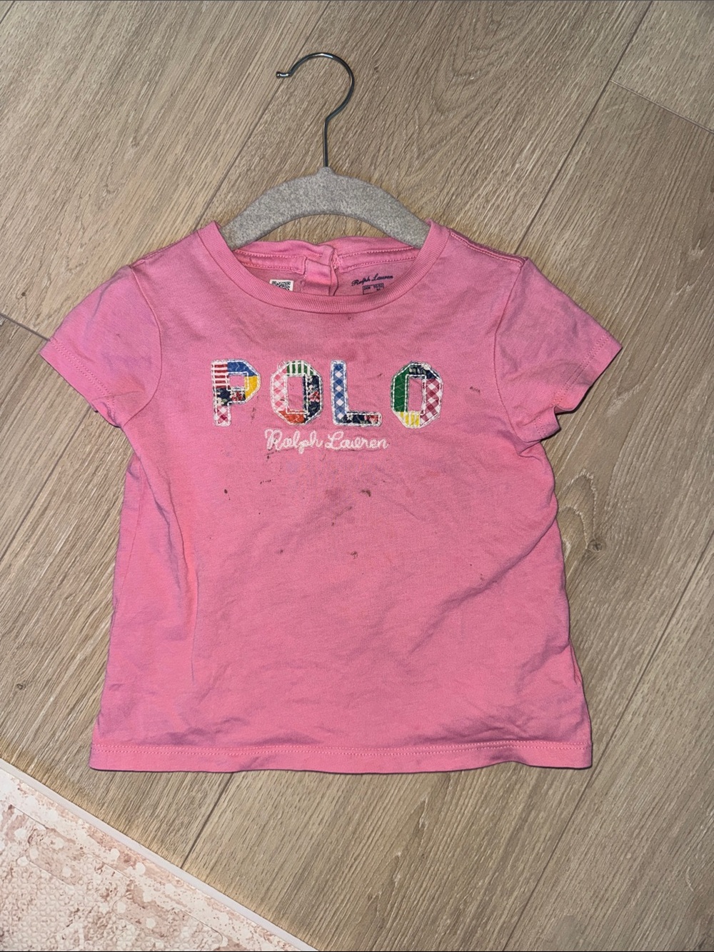 Ralph Lauren Pink Short-Sleeve POLO Applique Tee for Kids